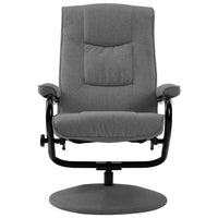 vidaXL Cadeira reclinável com apoio de pés tecido cinzento-claro