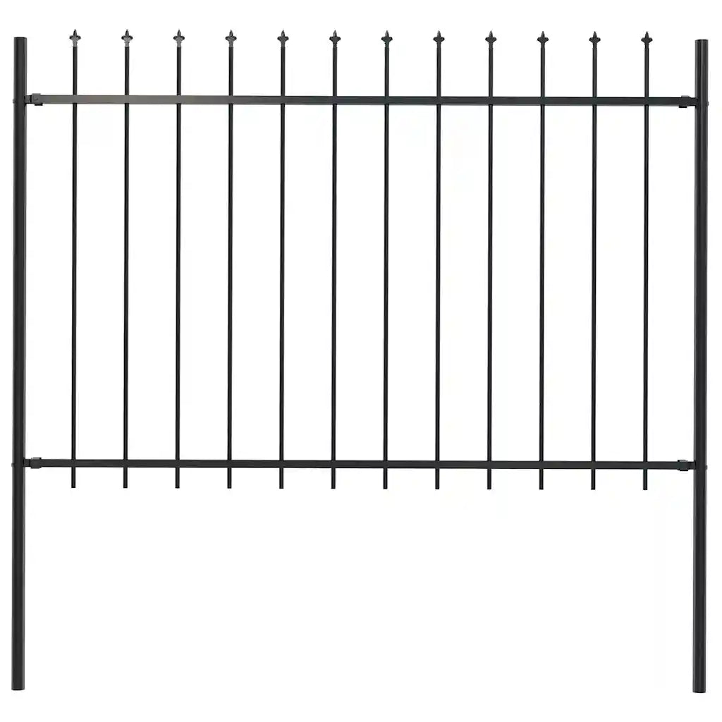 Cerca de jardim Woerden com ponta em forma de lança, em aço, 181 x 120 cm,