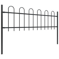 Cerca de jardim BOXTEL com topo em arco, em aço, 181x60 cm, preto
