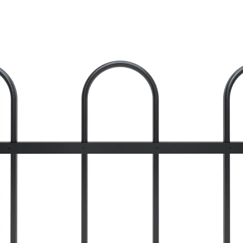 Cerca de jardim BOXTEL com topo em arco, em aço, 181x60 cm, preto