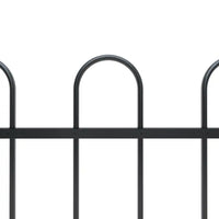 Cerca de jardim BOXTEL com topo em arco, em aço, 181x60 cm, preto