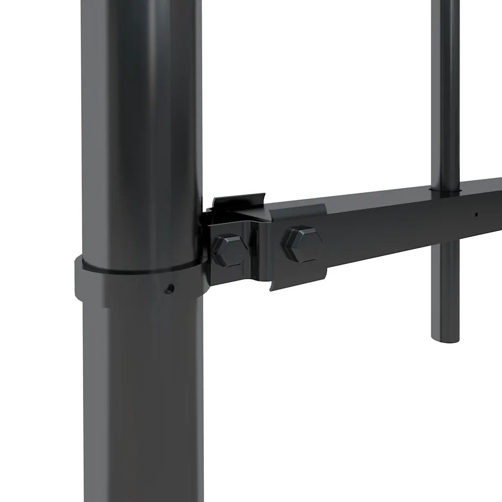 Cerca de jardim BOXTEL com topo em arco, em aço, 181x60 cm, preto