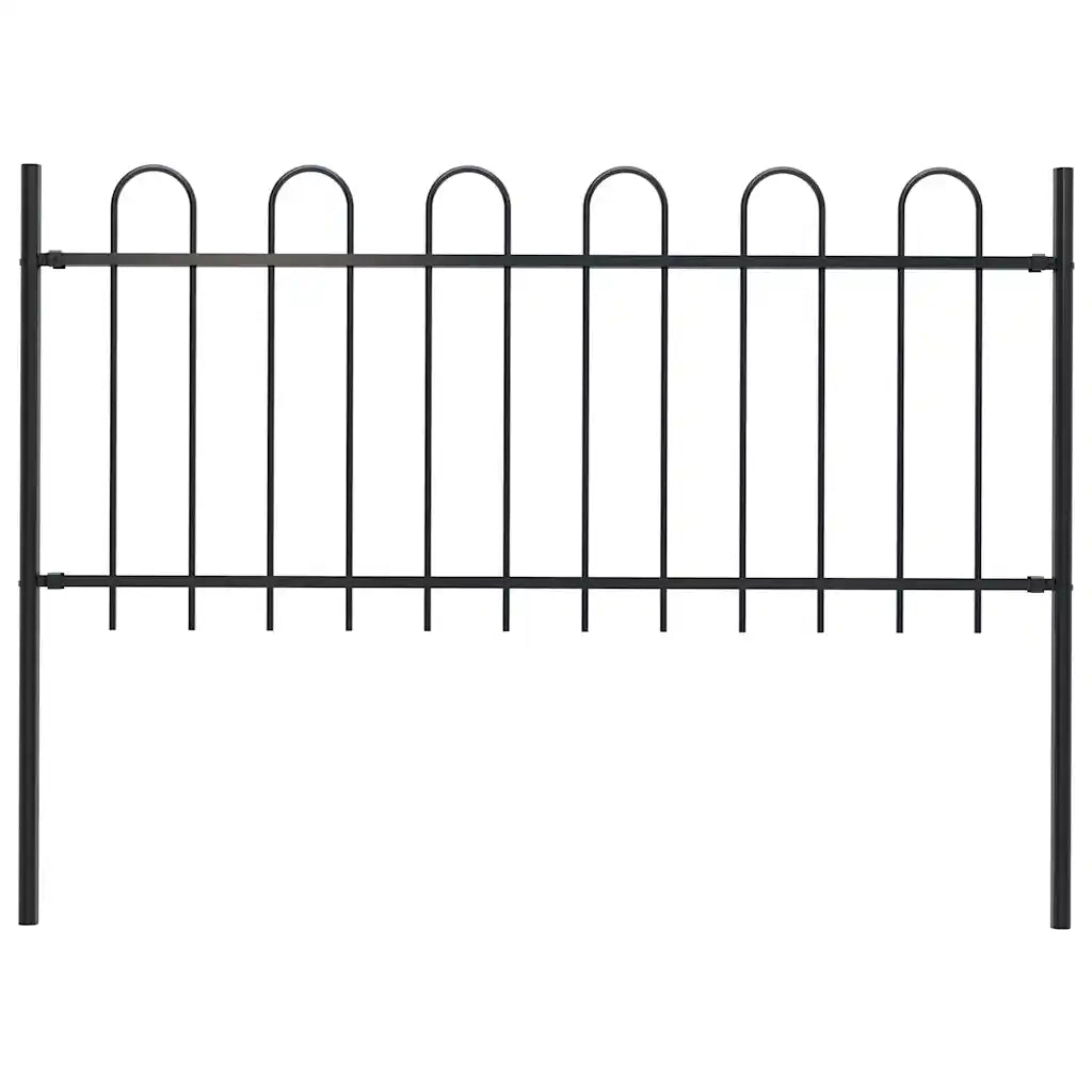 Cerca de jardim BOXTEL com topo em arco, aço, 181x100 cm,