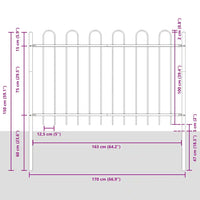 Cerca de jardim BOXTEL com topo em arco, aço, 181x100 cm,
