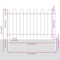 Cerca de jardim BOXTEL com topo em arco, em aço, 181x120 cm,