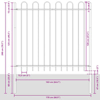 Cerca de jardim BOXTEL com topo em arco, em aço, 181x150 cm,