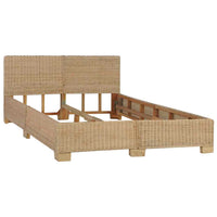 vidaXL Estrutura de cama artesanal em vime natural 140x200 cm