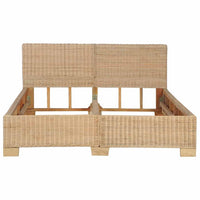 vidaXL Estrutura de cama artesanal em vime natural 140x200 cm