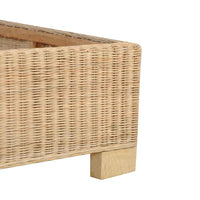 vidaXL Estrutura de cama artesanal em vime natural 140x200 cm