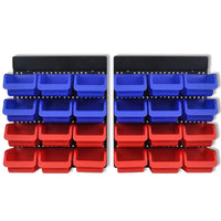 Organizador ferramentas montado na parede, 2 pçs, vermelho &