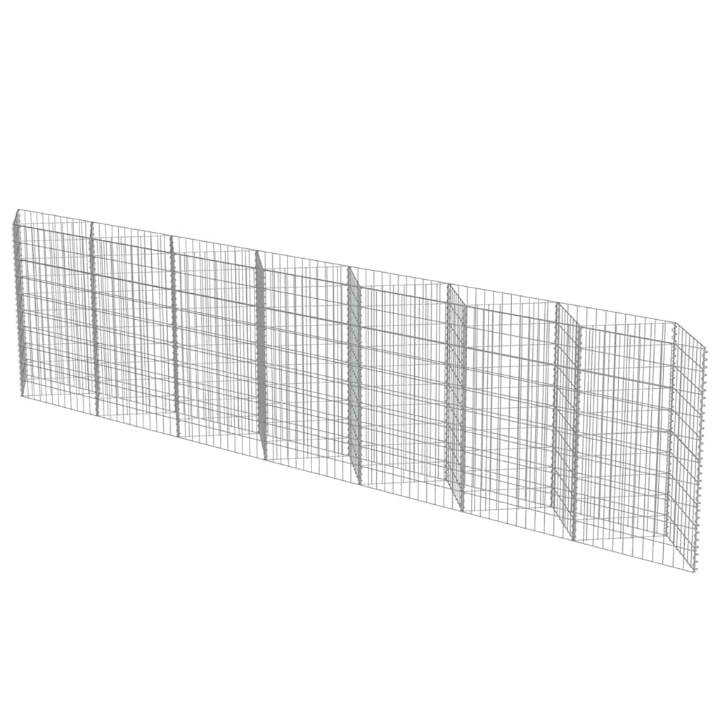 vidaXL Muro gabião em aço galvanizado 450x30x100 cm