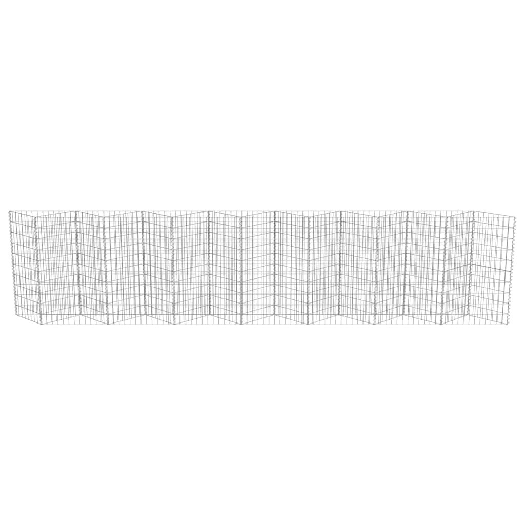 vidaXL Muro gabião em aço galvanizado 450x30x100 cm