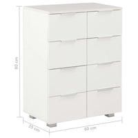 vidaXL Aparador 60x35x80 cm derivados de madeira branco brilhante