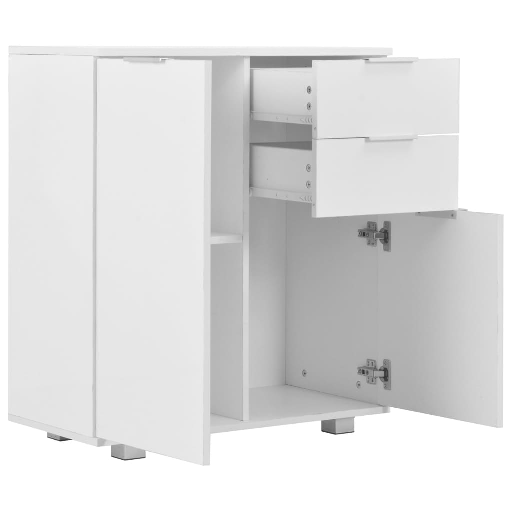 vidaXL Aparador em contraplacado 71x35x80 cm branco brilhante