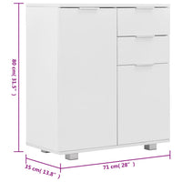 vidaXL Aparador em contraplacado 71x35x80 cm branco brilhante