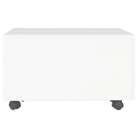 vidaXL Mesa de centro 60x60x35 cm contraplacado branco brilhante