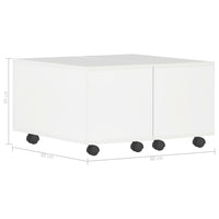 vidaXL Mesa de centro 60x60x35 cm contraplacado branco brilhante