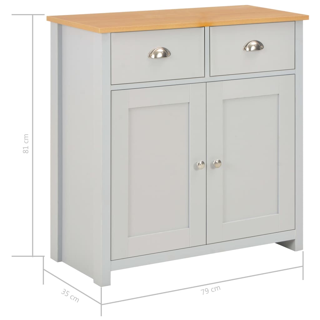 vidaXL Aparador 79x35x81 cm cinzento