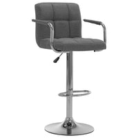 vidaXL Banco de bar tecido cinzento-claro
