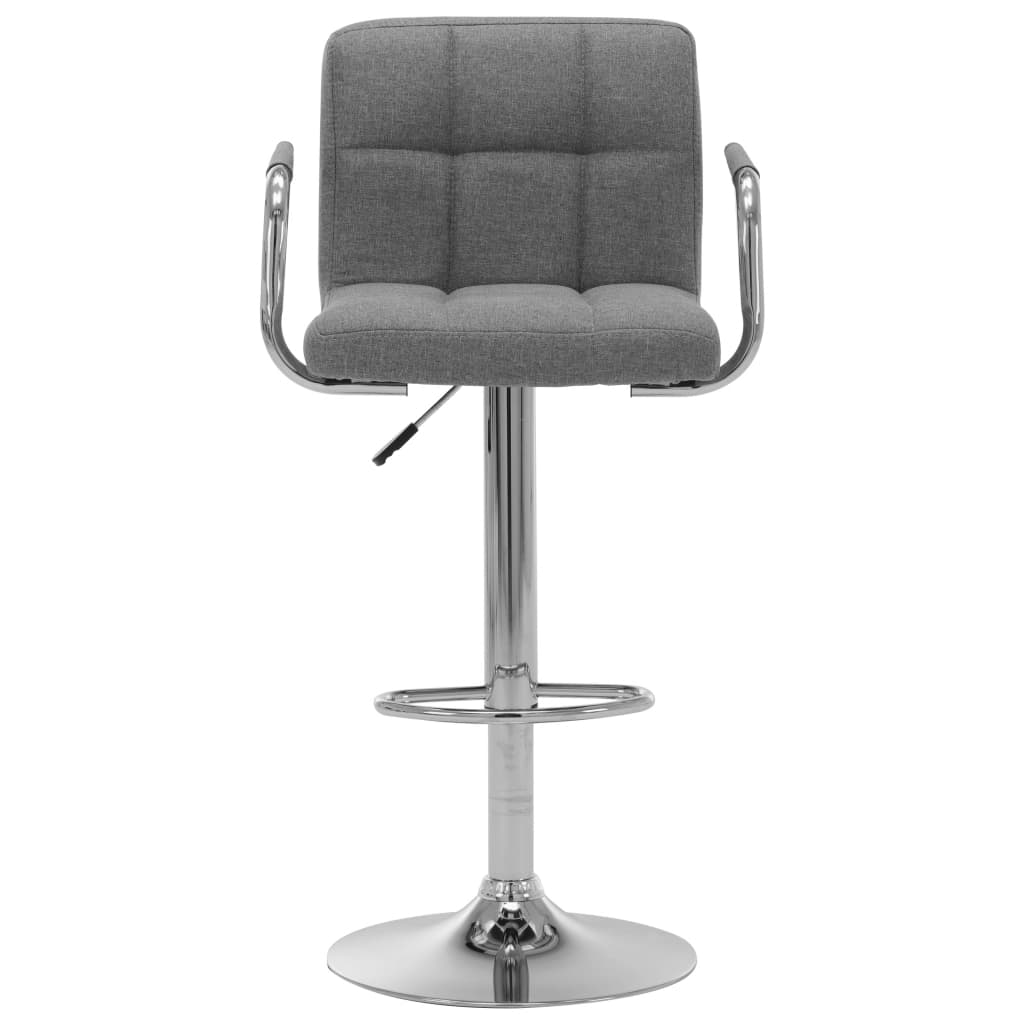 vidaXL Banco de bar tecido cinzento-claro