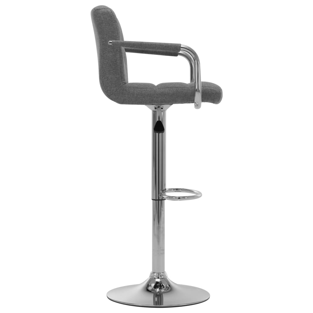 vidaXL Banco de bar tecido cinzento-claro