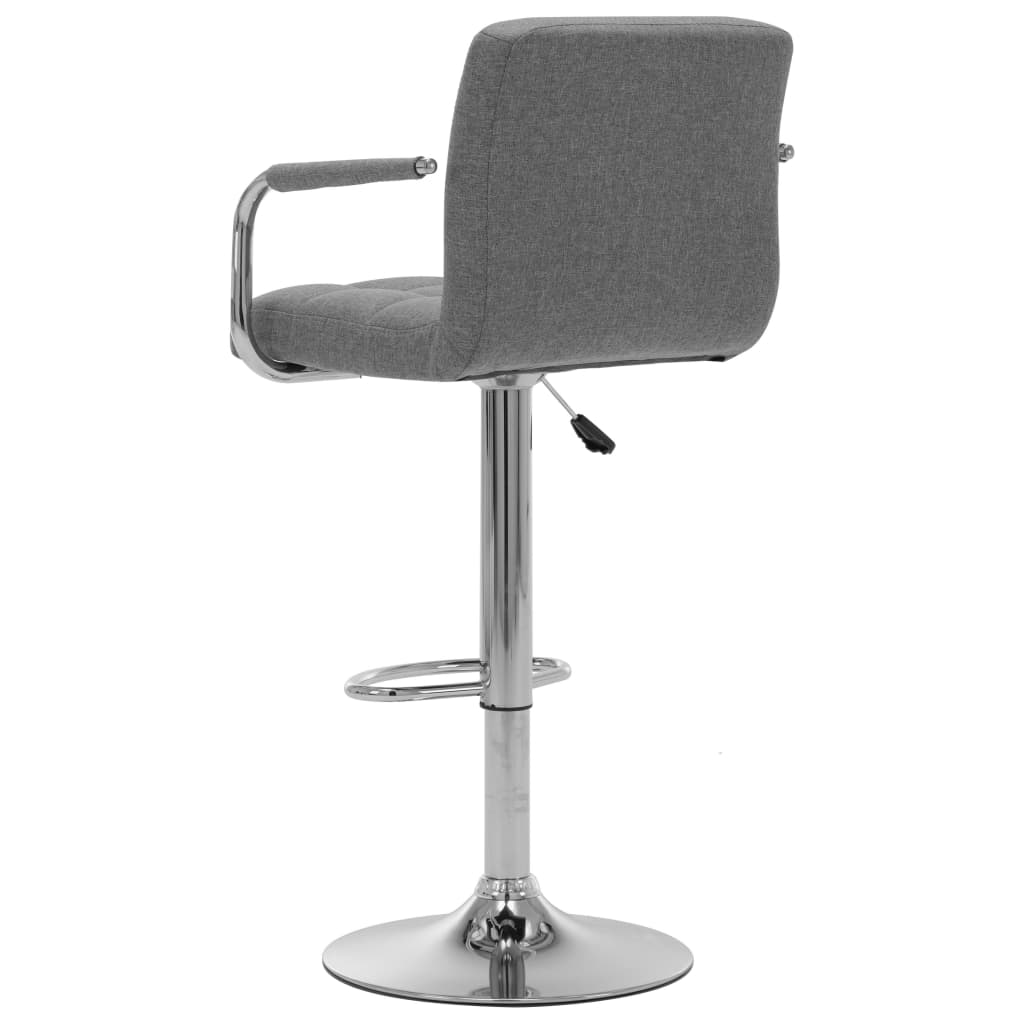 vidaXL Banco de bar tecido cinzento-claro