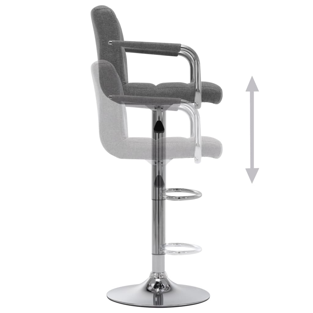 vidaXL Banco de bar tecido cinzento-claro