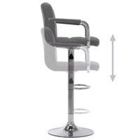 vidaXL Banco de bar tecido cinzento-claro