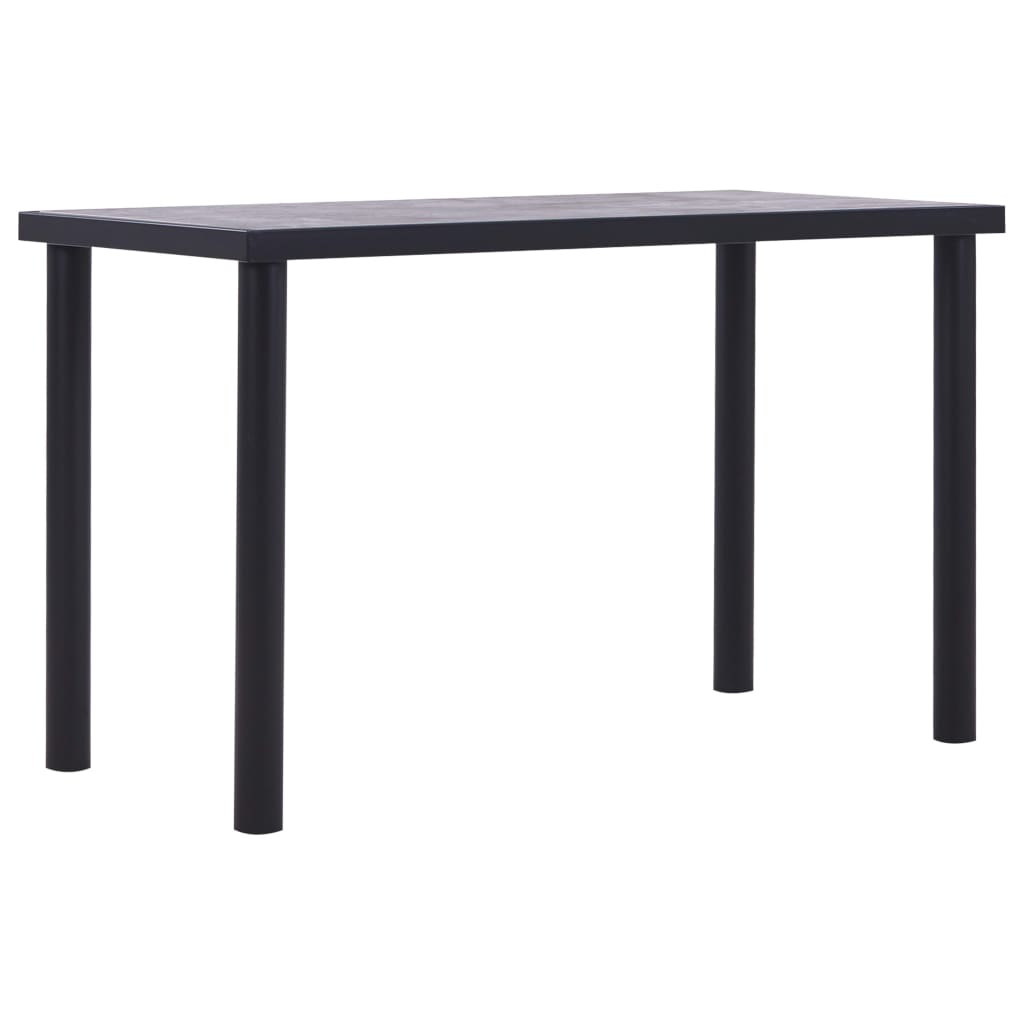 vidaXL Mesa de jantar 120x60x75 cm MDF preto e cinzento cimento