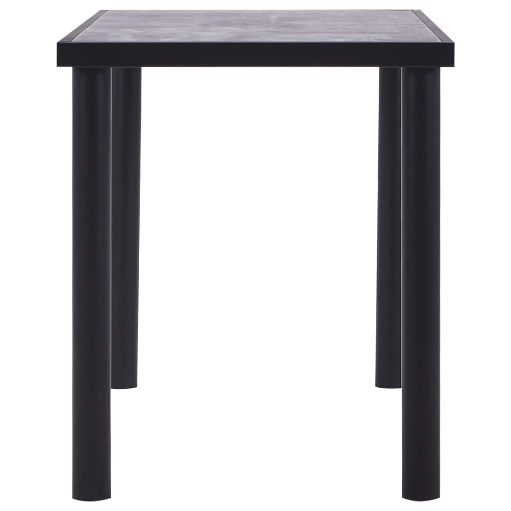 vidaXL Mesa de jantar 120x60x75 cm MDF preto e cinzento cimento