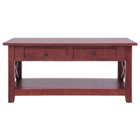 vidaXL Mesa de centro 100x55x46 cm madeira de mogno maciça castanho