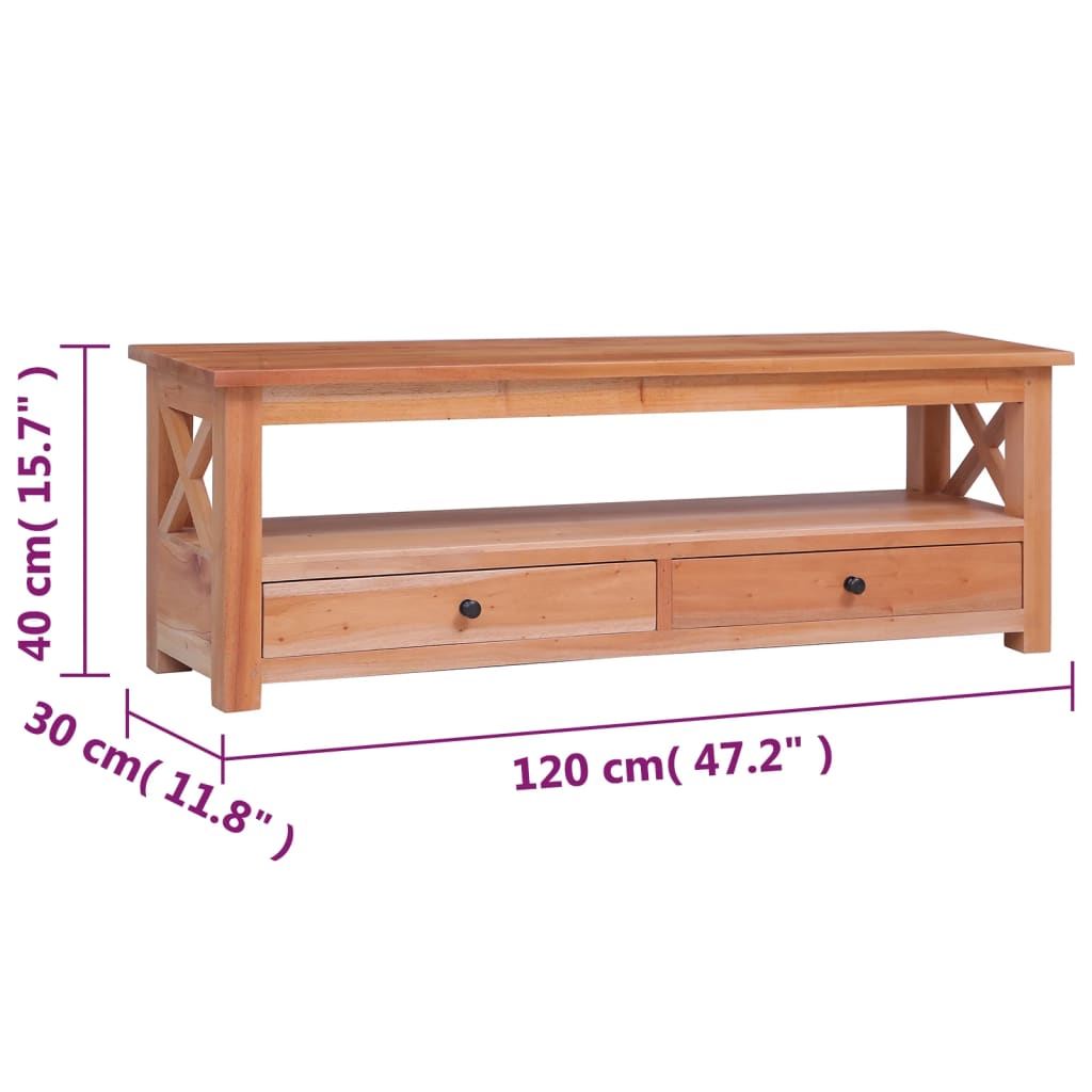 vidaXL Móvel de TV 120x30x40 cm madeira de mogno maciça