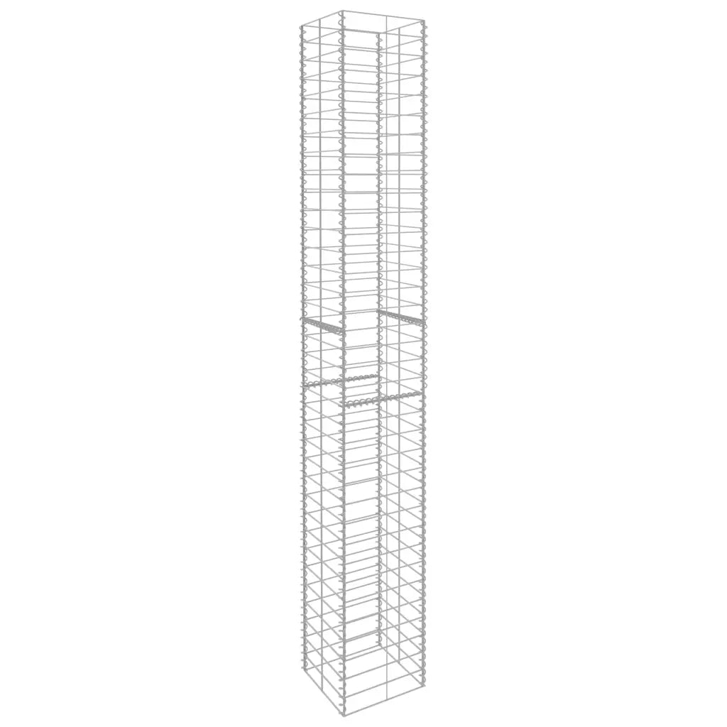 Cestos gabião 3 pcs aço galvanizado 25x25x197 cm