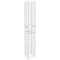 Cestos gabião 3 pcs aço galvanizado 25x25x197 cm