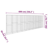Muro gabião com tampa 600x50x200 cm aço galvanizado