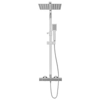 Conjunto duche com dois chuveiros e termostato aço inoxidável