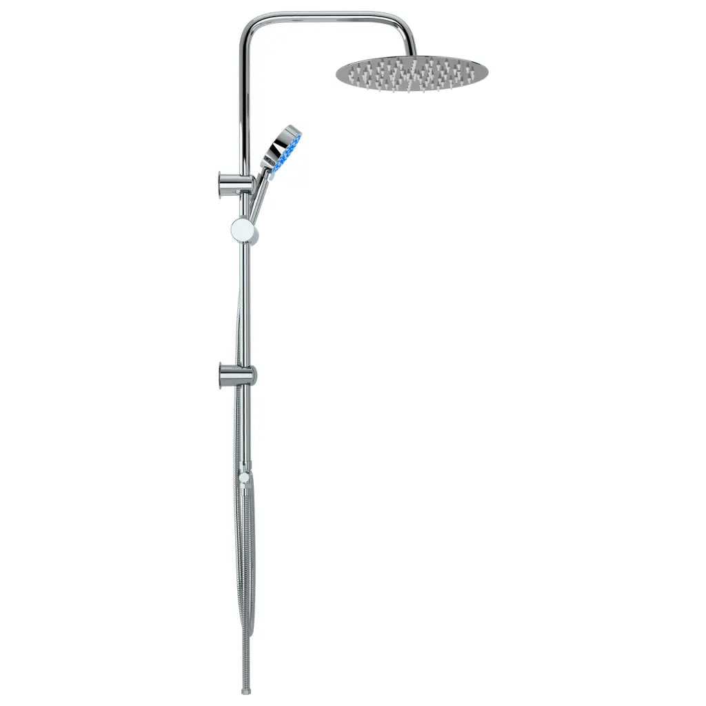 Conjunto de duche com chuveiro fixo e de mão aço inoxidável