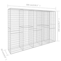 Muro gabião com tampa aço galvanizado 300x50x200 cm