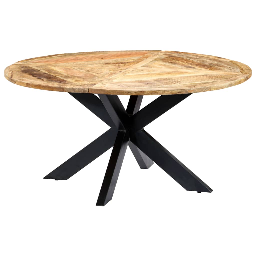 vidaXL Mesa de jantar redonda 150x76 cm madeira de mangueira maciça