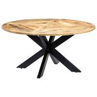 vidaXL Mesa de jantar redonda 150x76 cm madeira de mangueira maciça