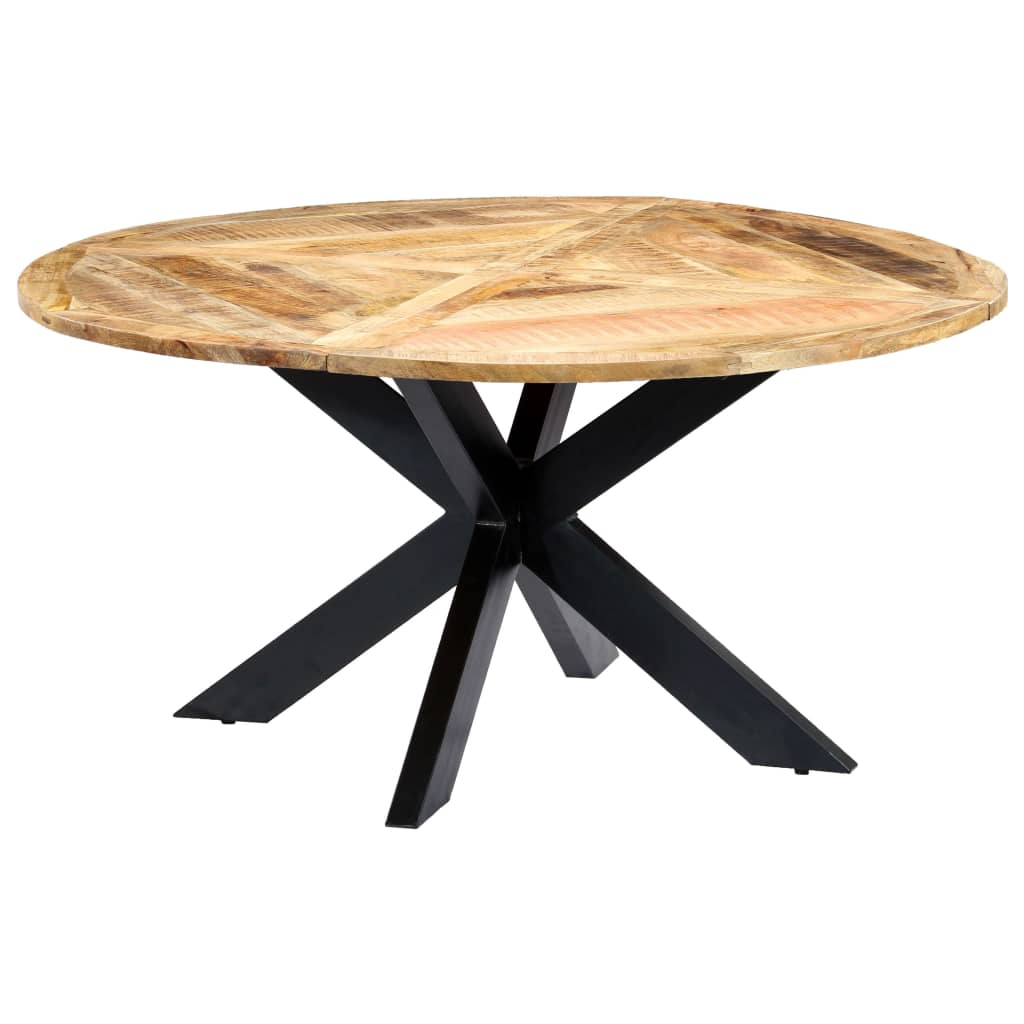 vidaXL Mesa de jantar redonda 150x76 cm madeira de mangueira maciça