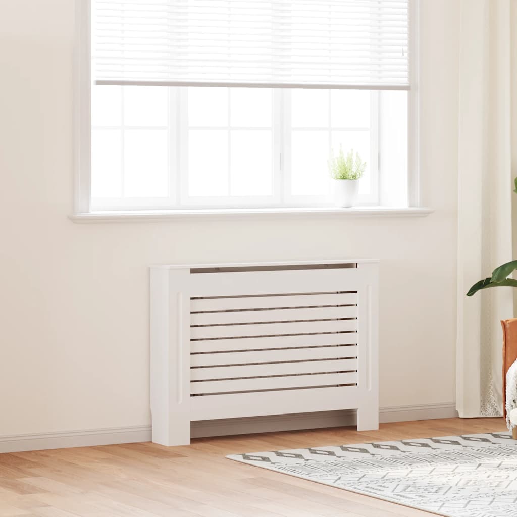 vidaXL Cobertura de radiador 112x19x81,5 cm MDF branco