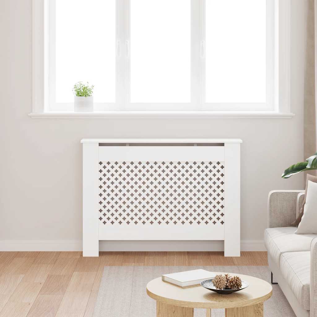 vidaXL Cobertura de radiador 112x19x81,5 cm MDF branco