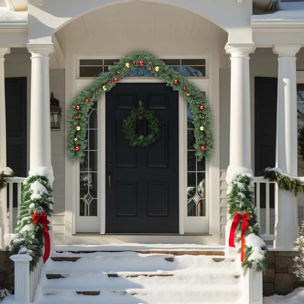 vidaXL Grinalda de Natal decorada com enfeites 5 m