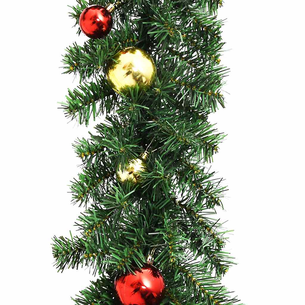 vidaXL Grinalda de Natal decorada com enfeites 5 m