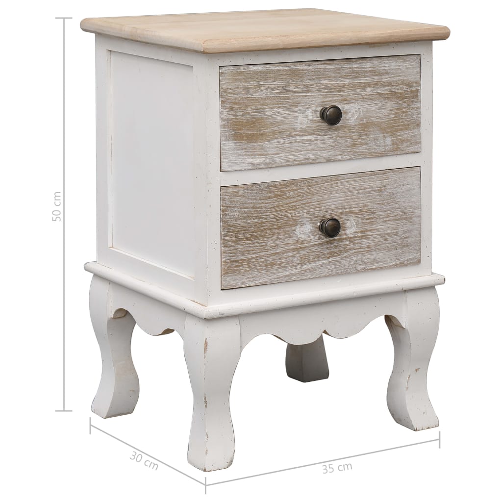 vidaXL Mesa de cabeceira 35x30x50 cm madeira de paulownia