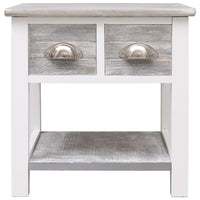 vidaXL Mesa de apoio 40x40x40 cm madeira de paulownia cinzento
