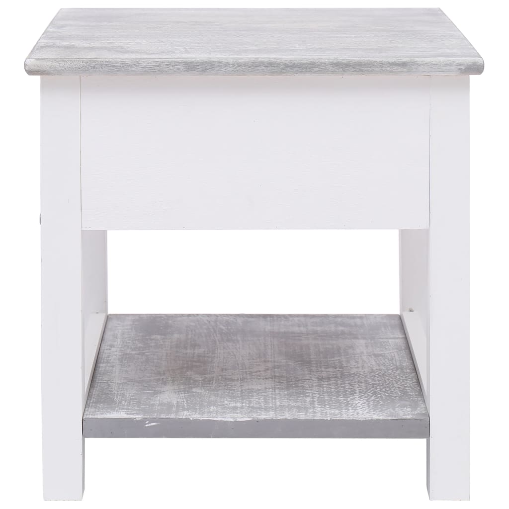 vidaXL Mesa de apoio 40x40x40 cm madeira de paulownia cinzento