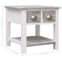vidaXL Mesa de apoio 40x40x40 cm madeira de paulownia cinzento
