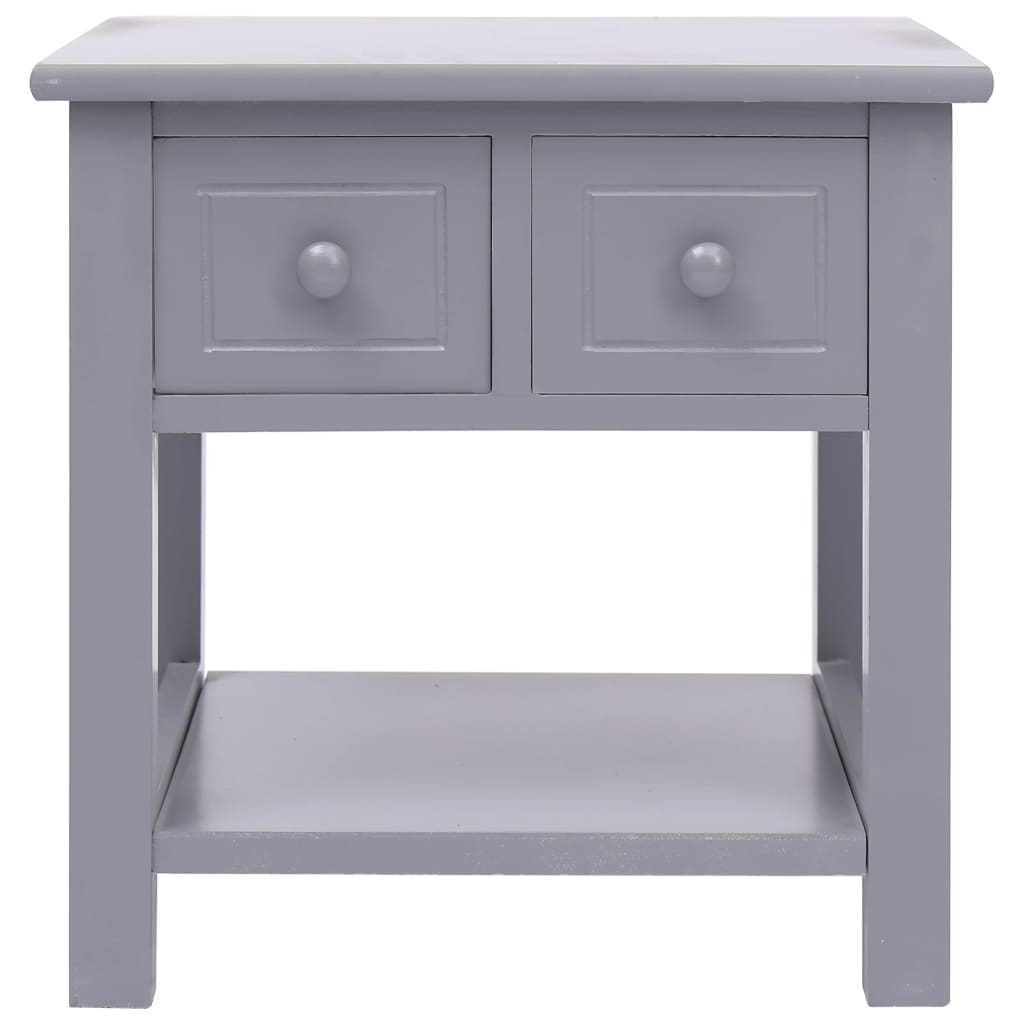 vidaXL Mesa de apoio 40x40x40 cm madeira de paulownia cinzento